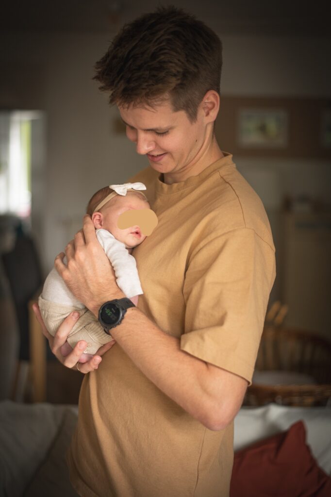 Newbornshooting mit papa